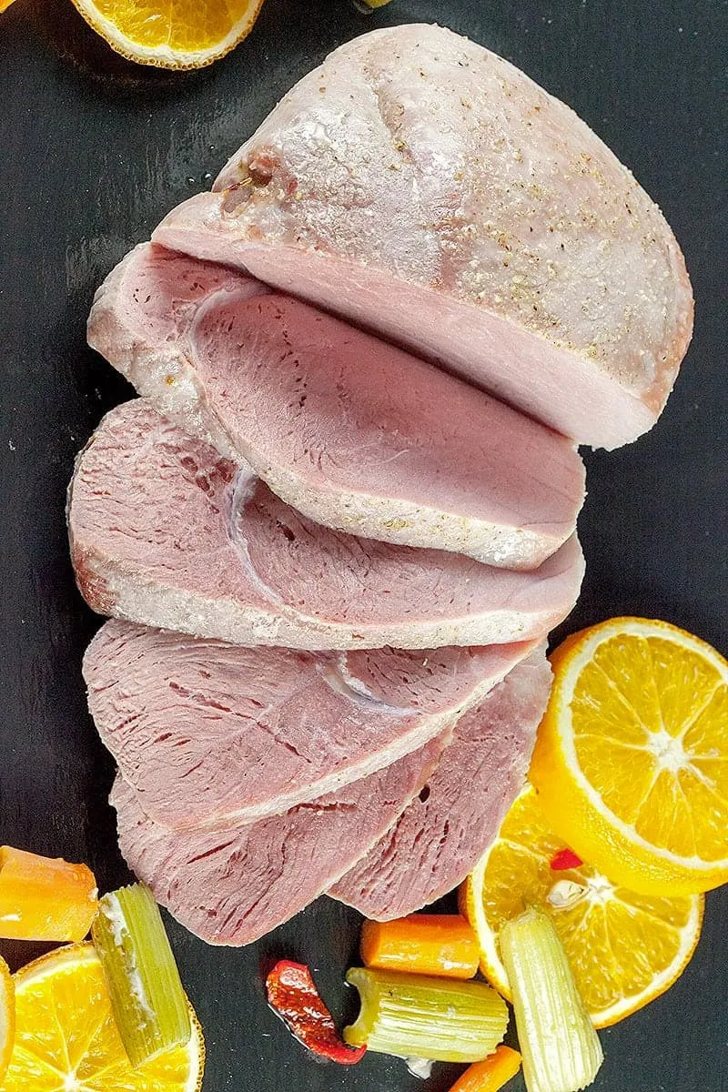 Beenham met sinaasappel