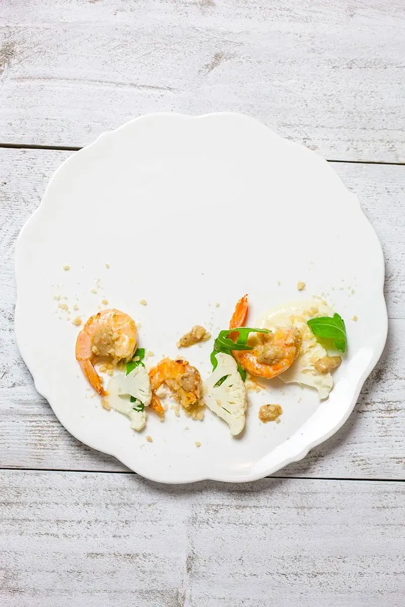 Garnalen met bloemkool voorafje