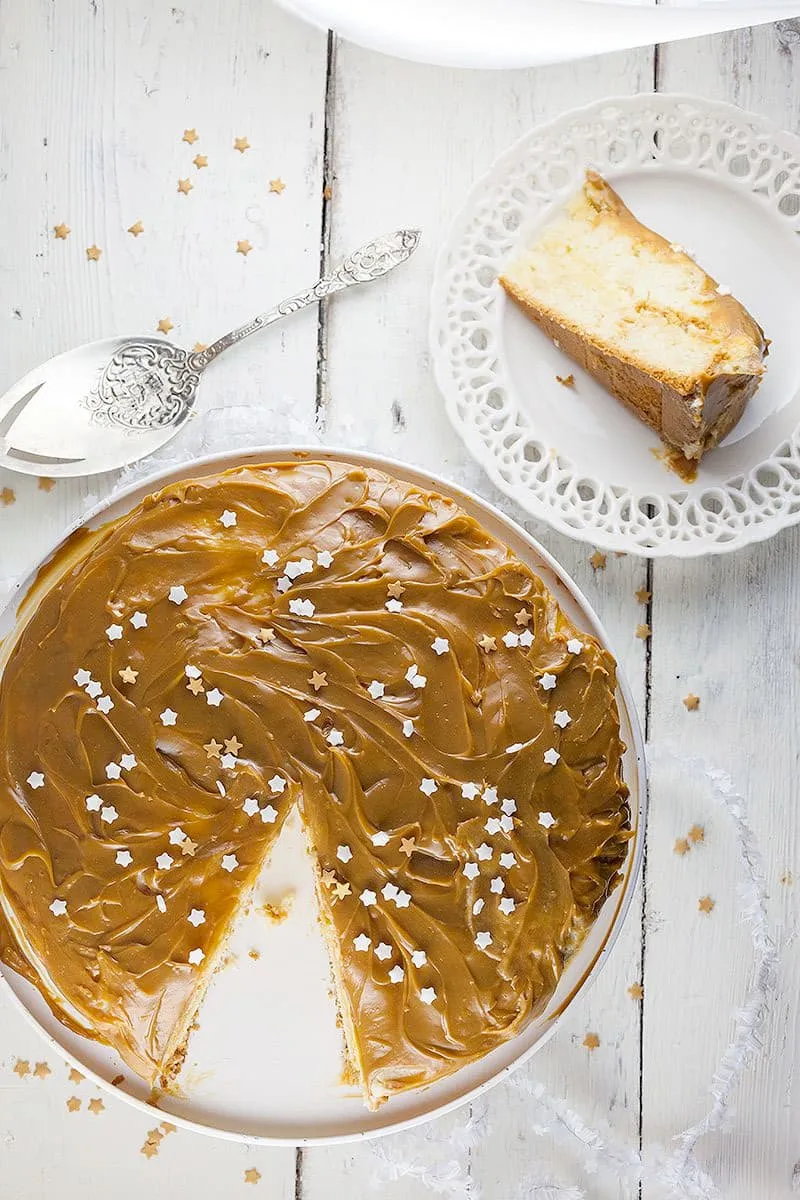 Vanille en dulce de leche taart