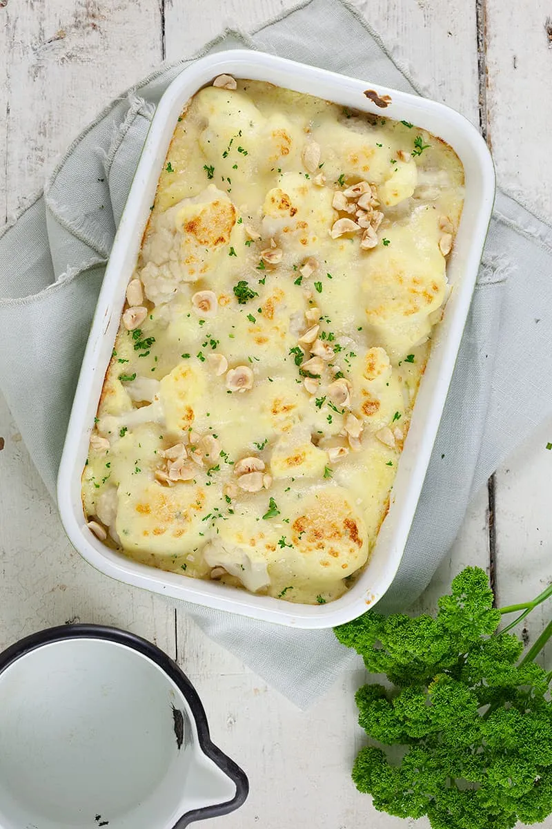 Bloemkoolgratin met mornay saus