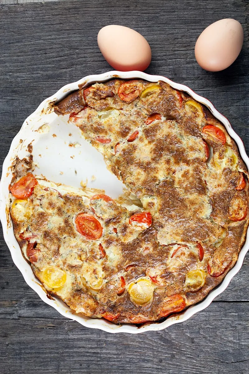 Cherry tomaten clafoutis