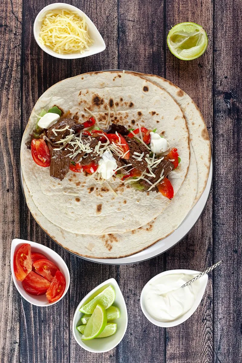 Fajita's met biefstuk