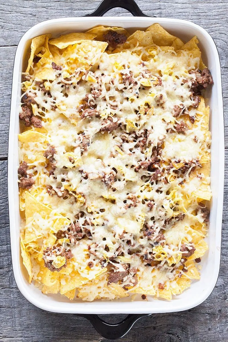 Nacho's met gehakt uit de oven