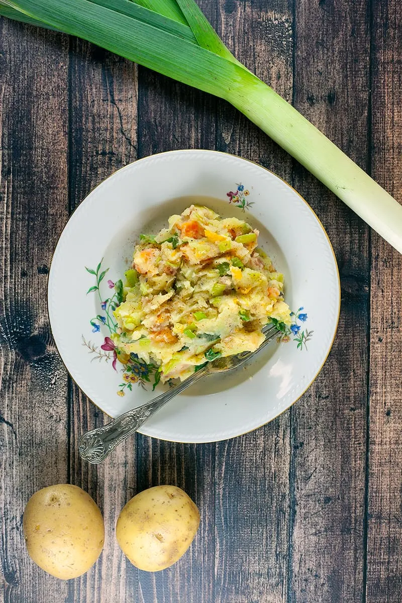 Prei stamppot met wortelen