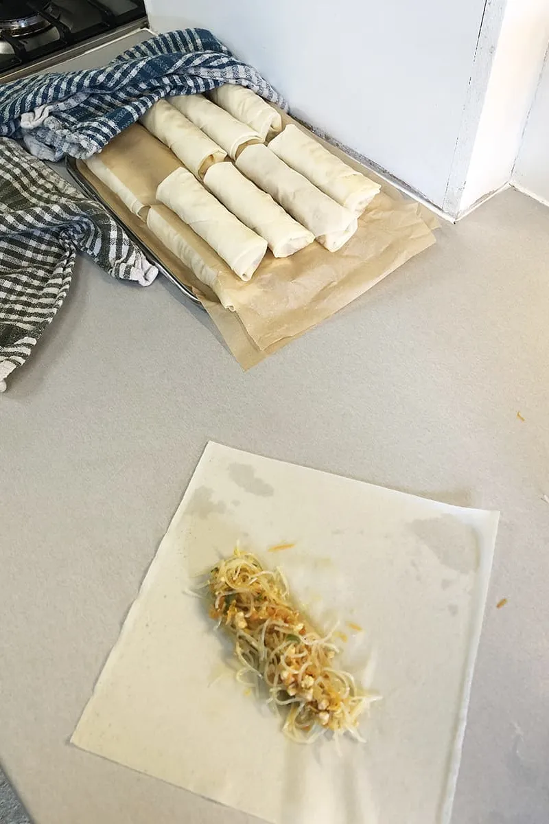 Vietnamese loempia's vouwen