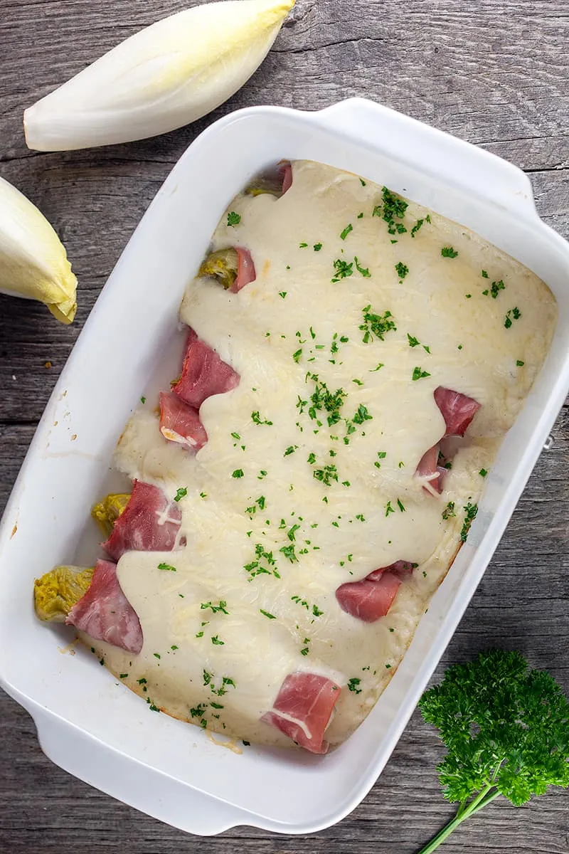 Witlof met ham en kaassaus