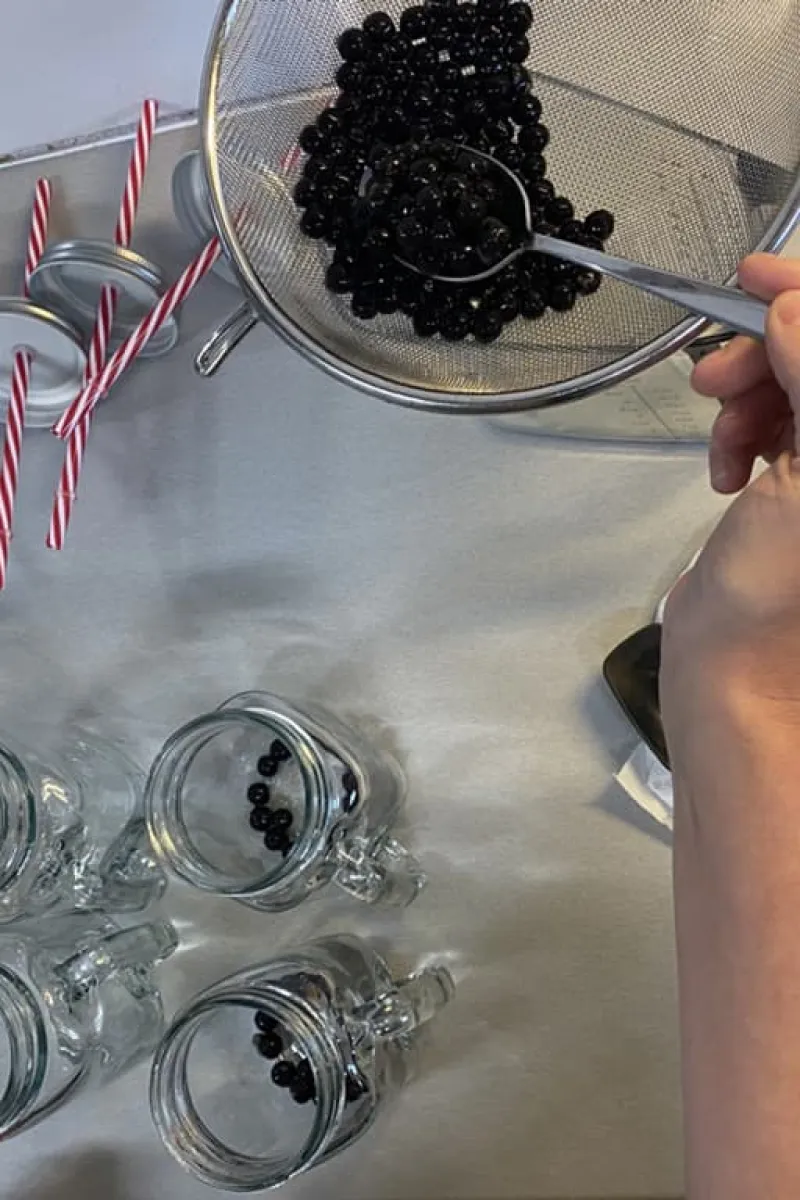 Zwarte tapioca parels voor bubble tea