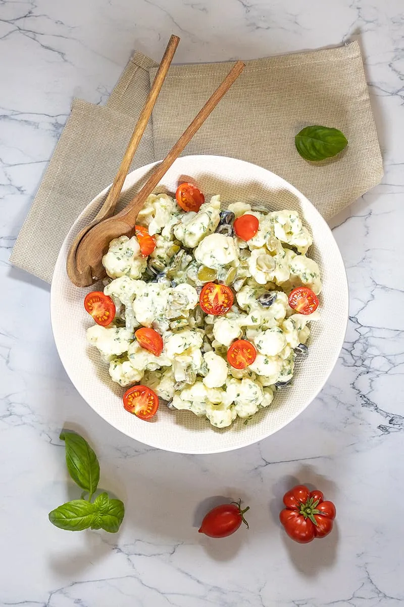 Bloemkoolsalade met basilicum