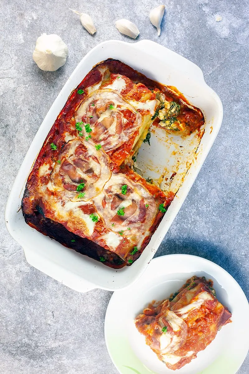 Cannelloni met spinazie en feta