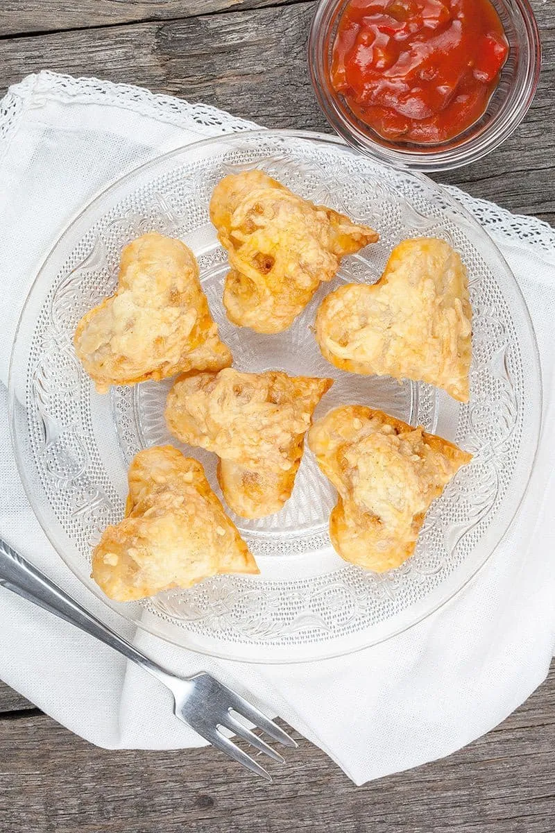 Hartvormige bladerdeeg pakketjes