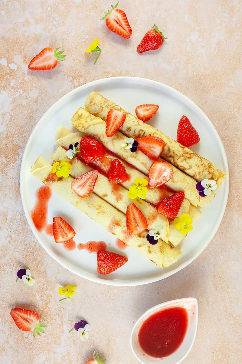 Pannenkoeken met aardbei