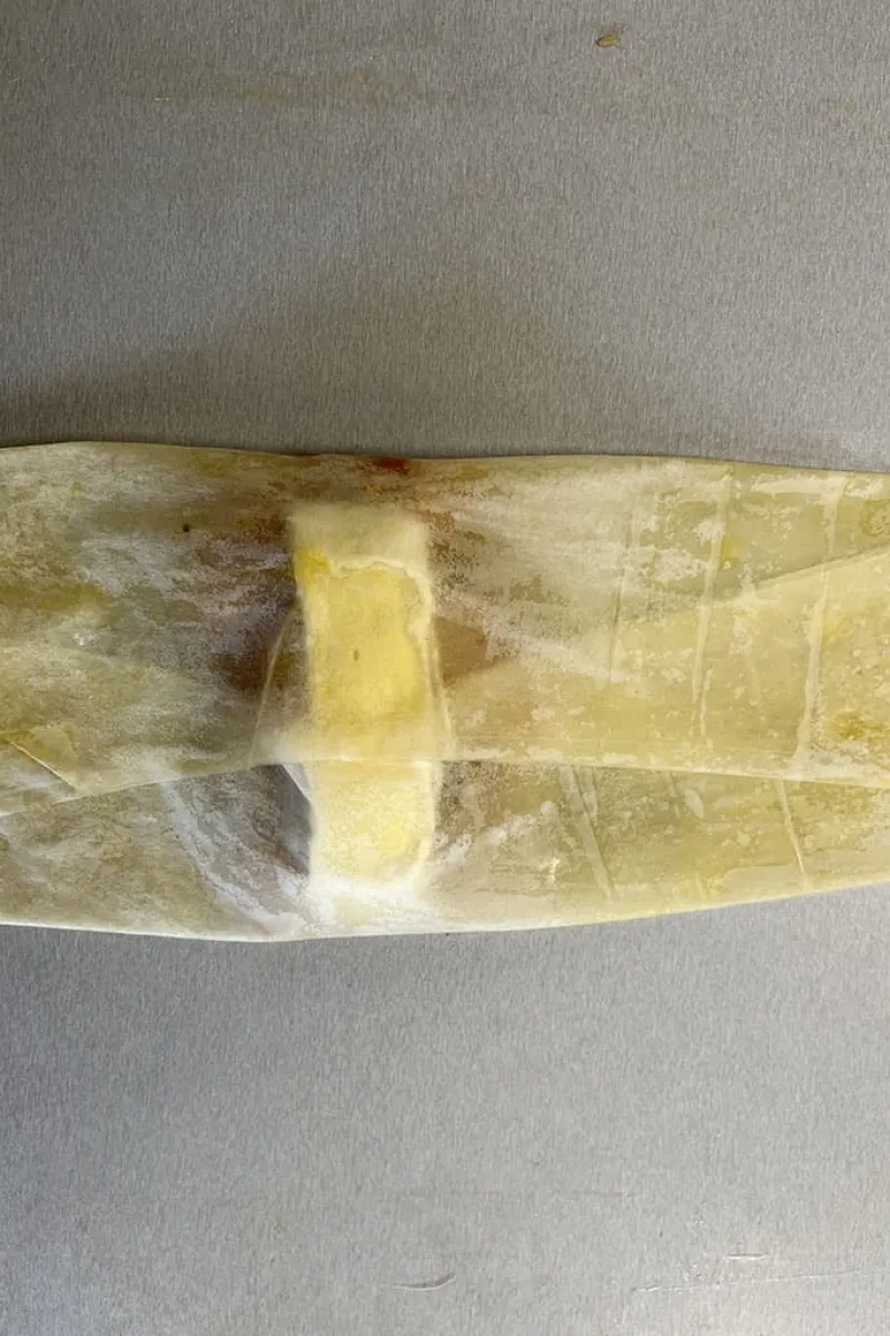 Vegetarische filodeeg pakketjes vouwen - stap 2