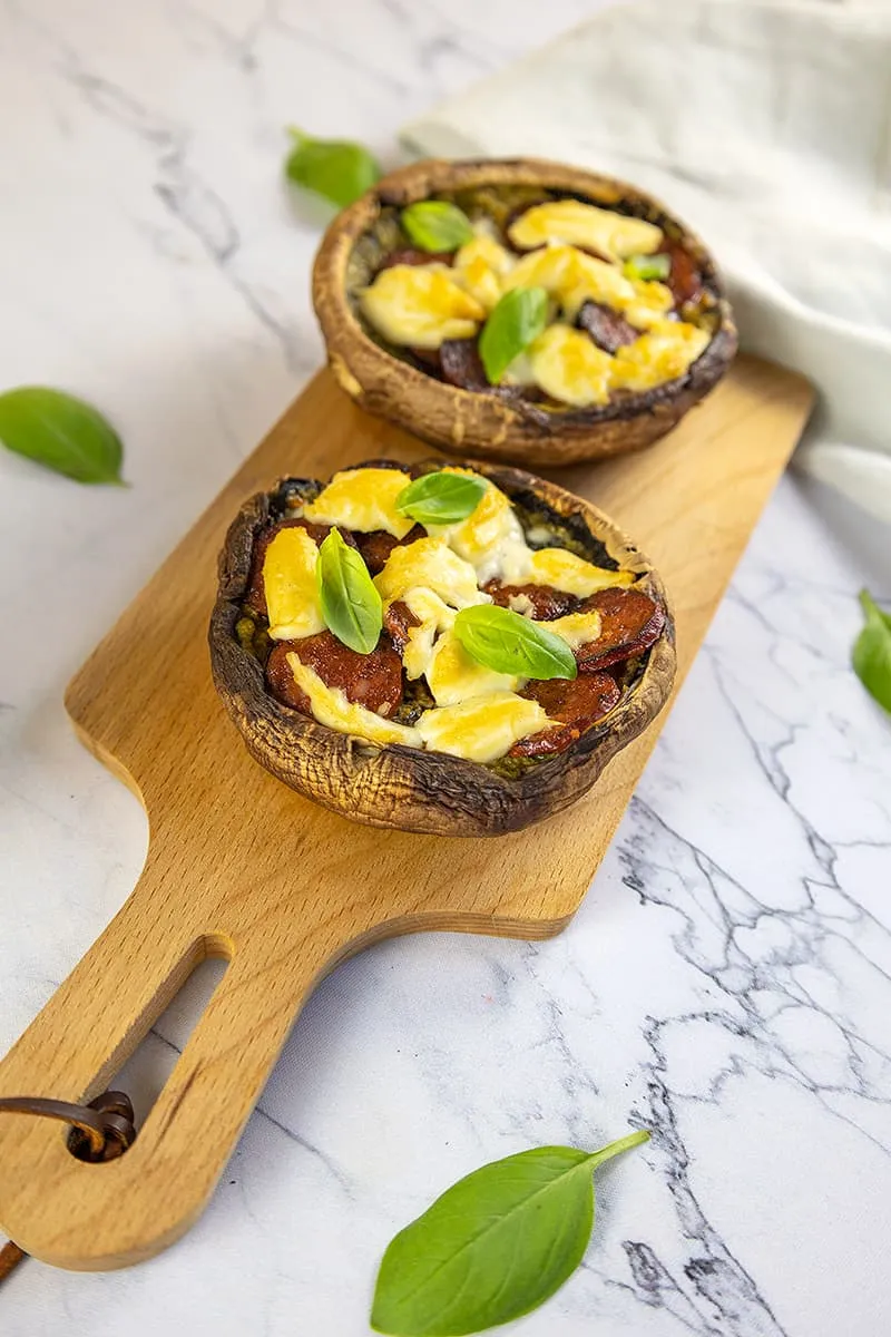 Gevulde portobello met chorizo