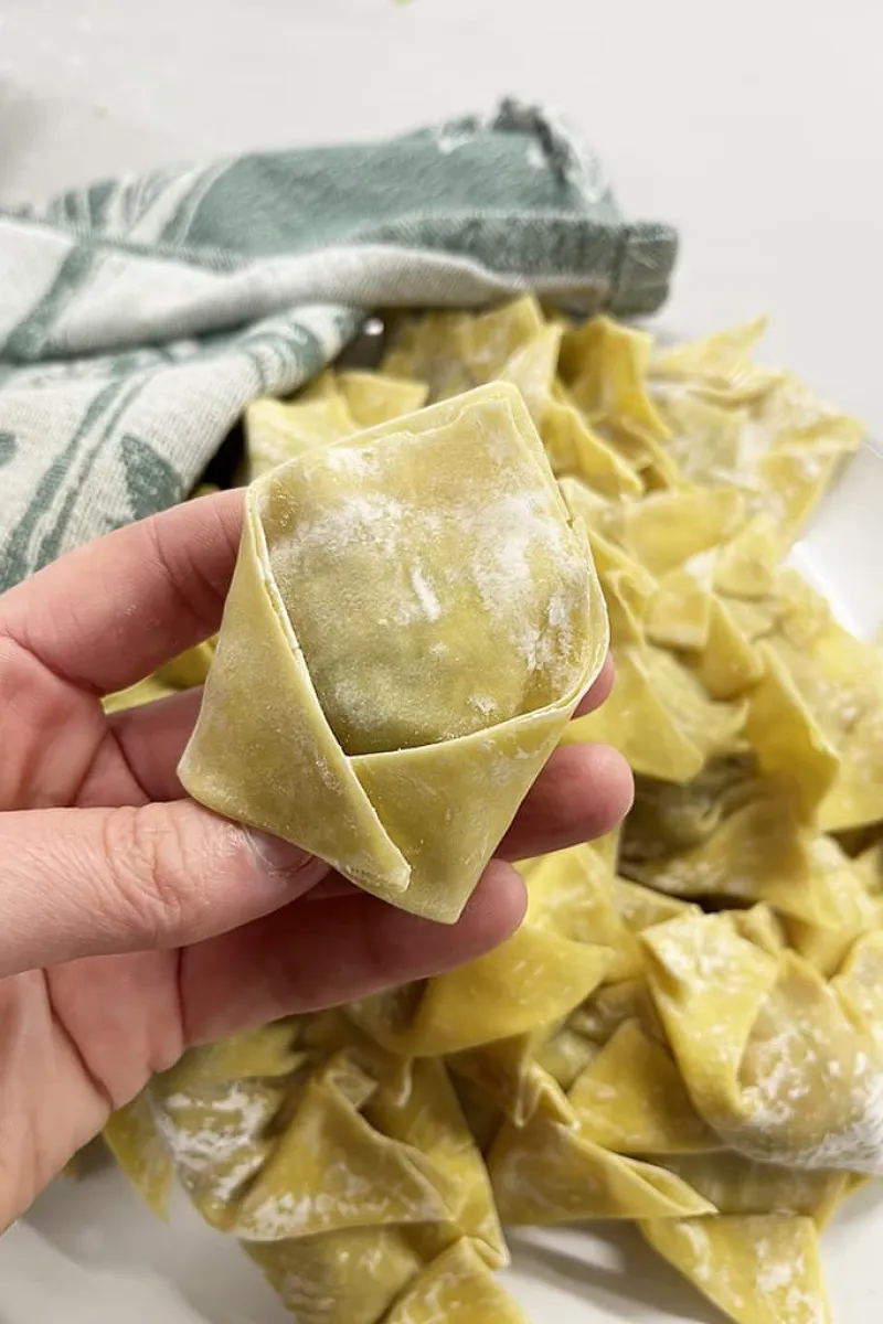 Pangsit goreng vouwen - alternatieve manier