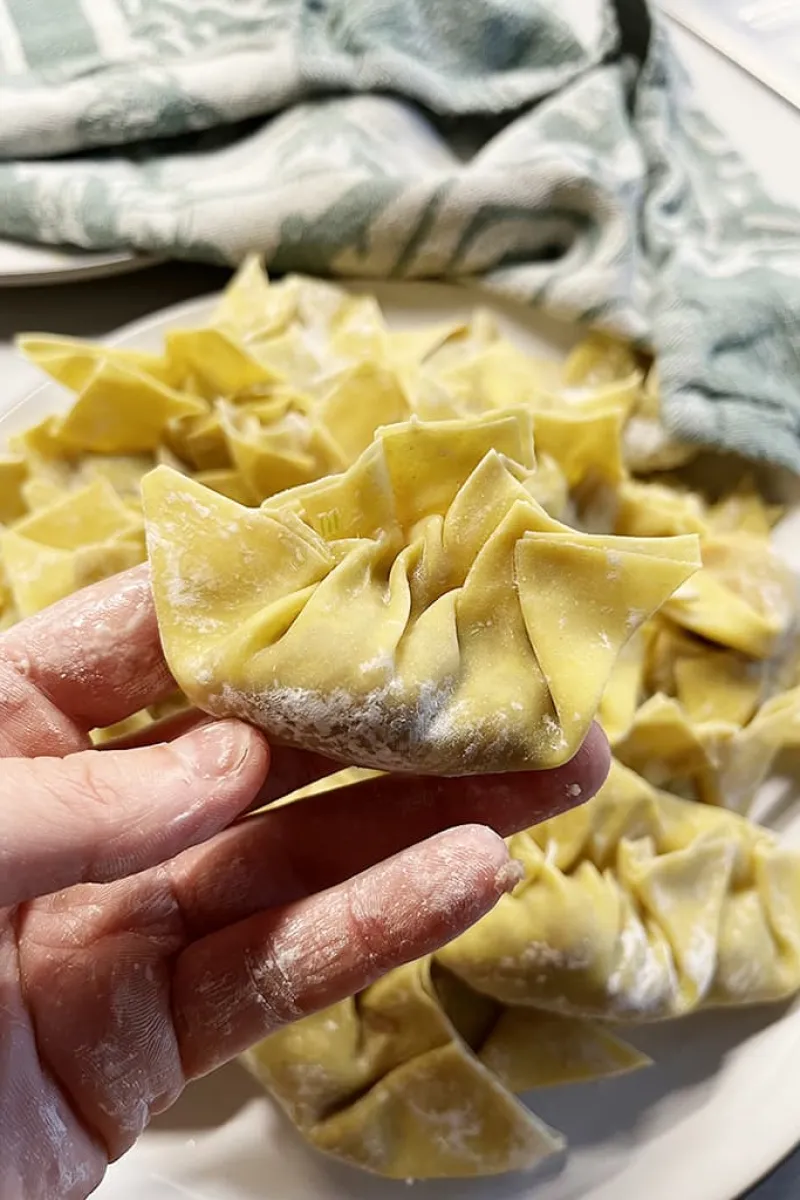 Pangsit goreng vouwen - stap 3