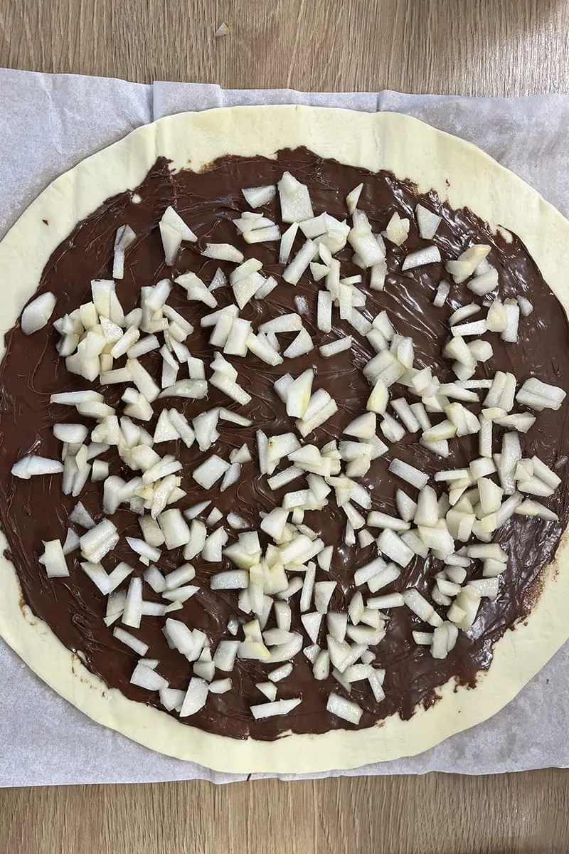 Bladerdeeg met Nutella en peer maken - stap 1