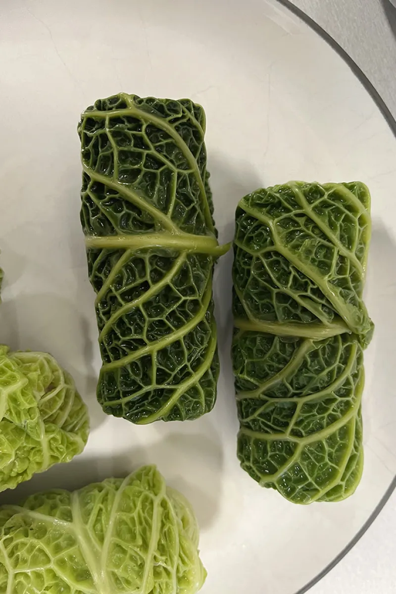 Gevulde koolrolletjes maken - stap 4