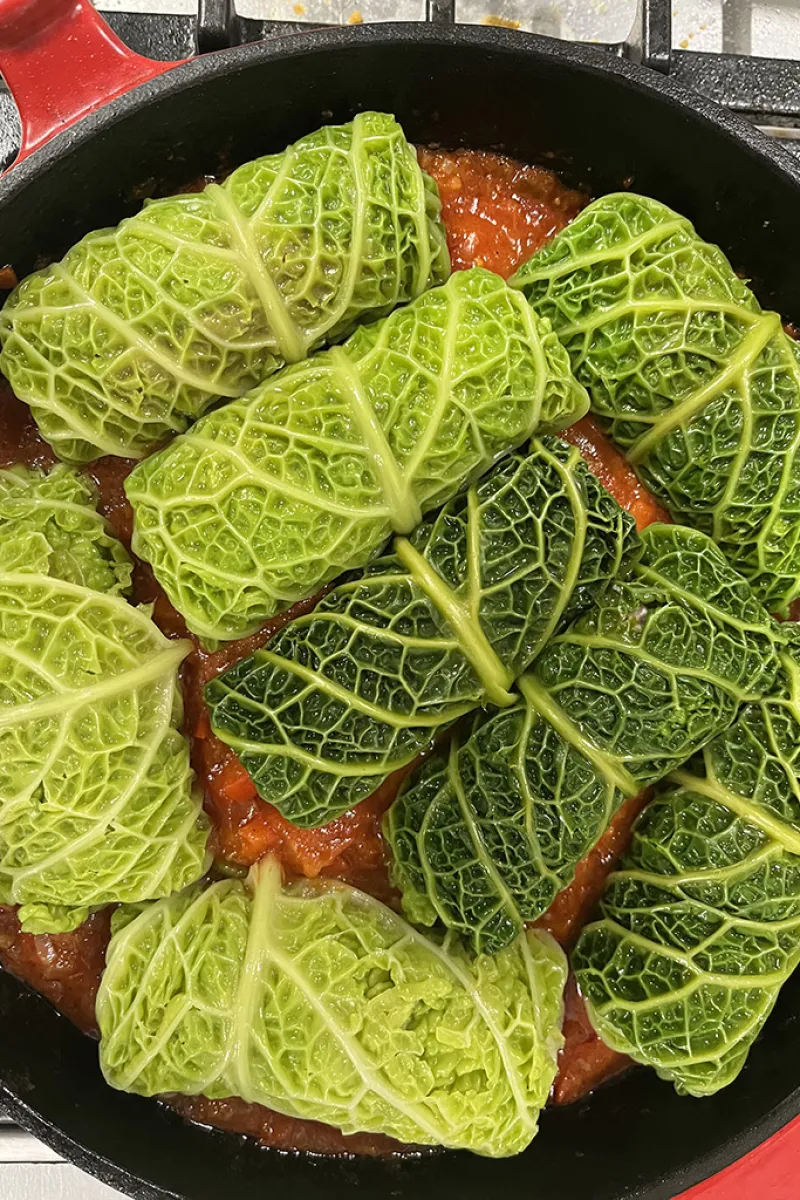 Gevulde koolrolletjes maken - stap 5