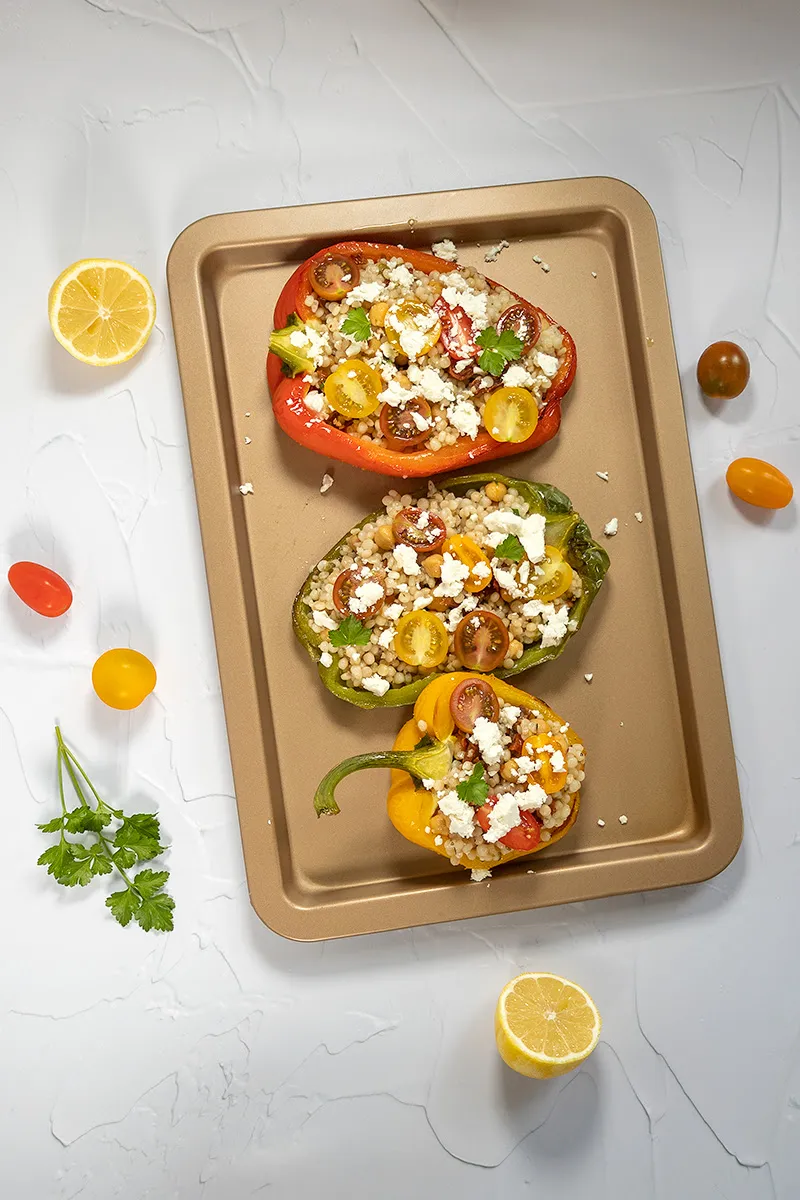 Gevulde paprika met parelcouscous