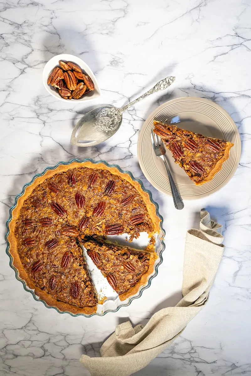 Zelfgemaakte pecan pie