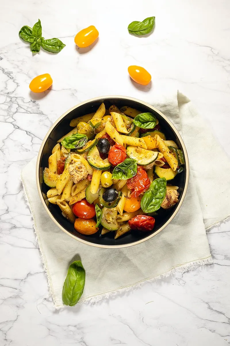 Provençaalse pasta met kalkoen