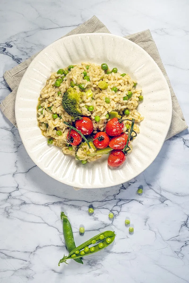 Risotto met doperwten