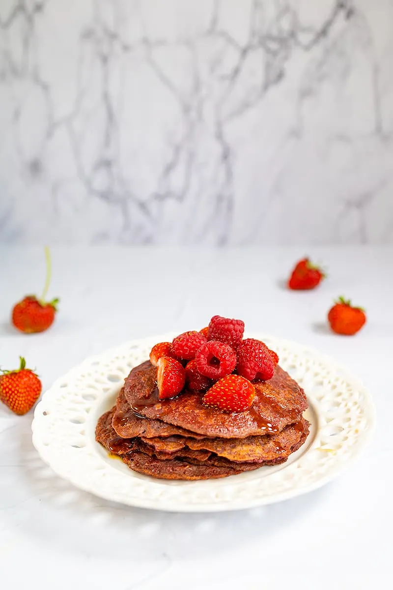 Rode bieten pannenkoeken