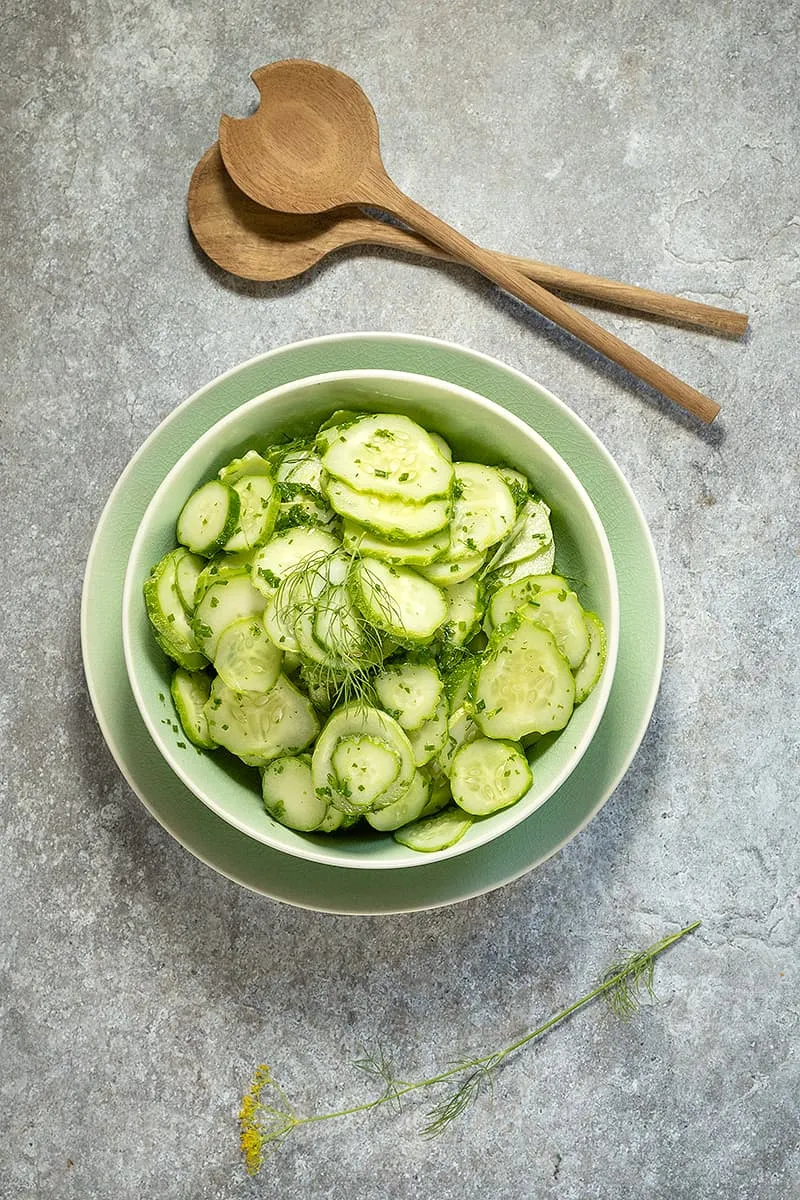 Simpele komkommersalade