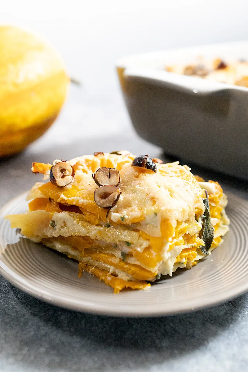 Vegetarische pompoenlasagne