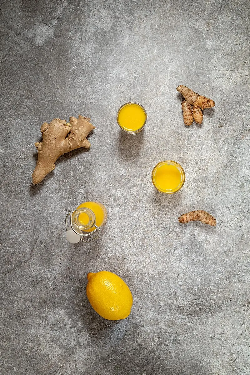 Zelfgemaakte gember shots