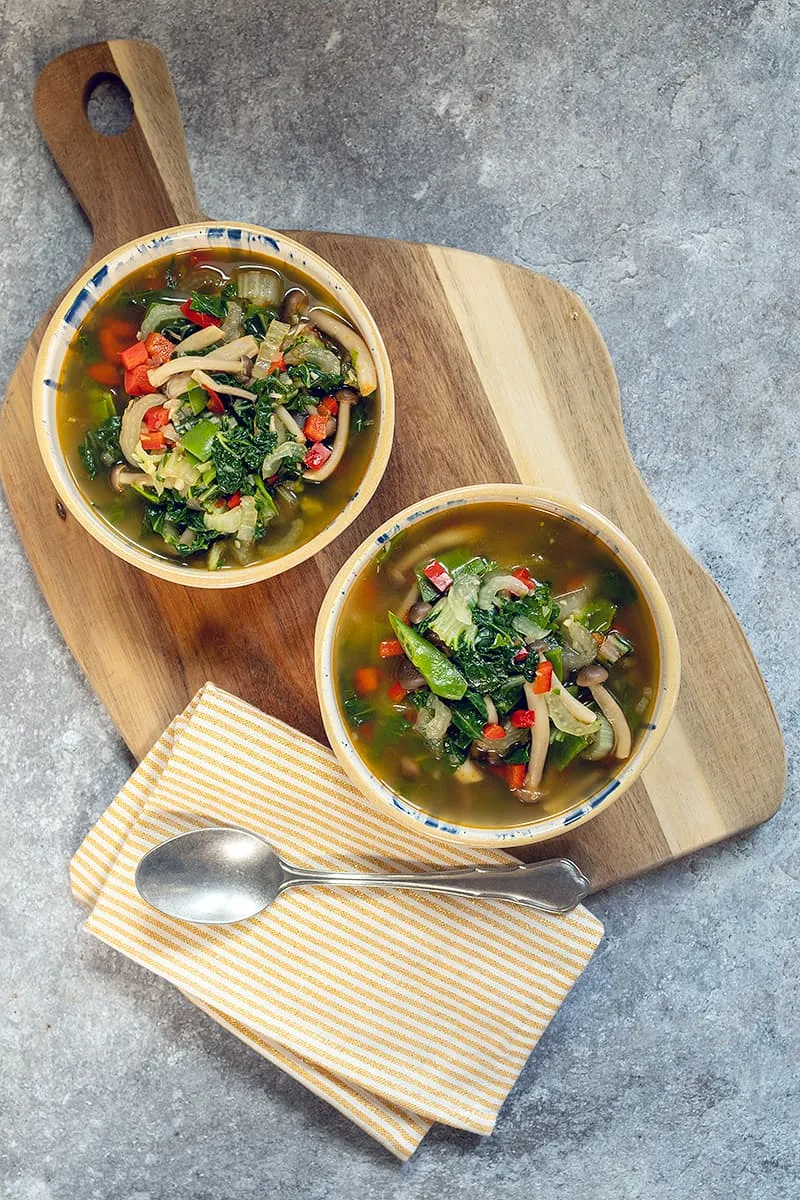 Paksoisoep met paddenstoelen