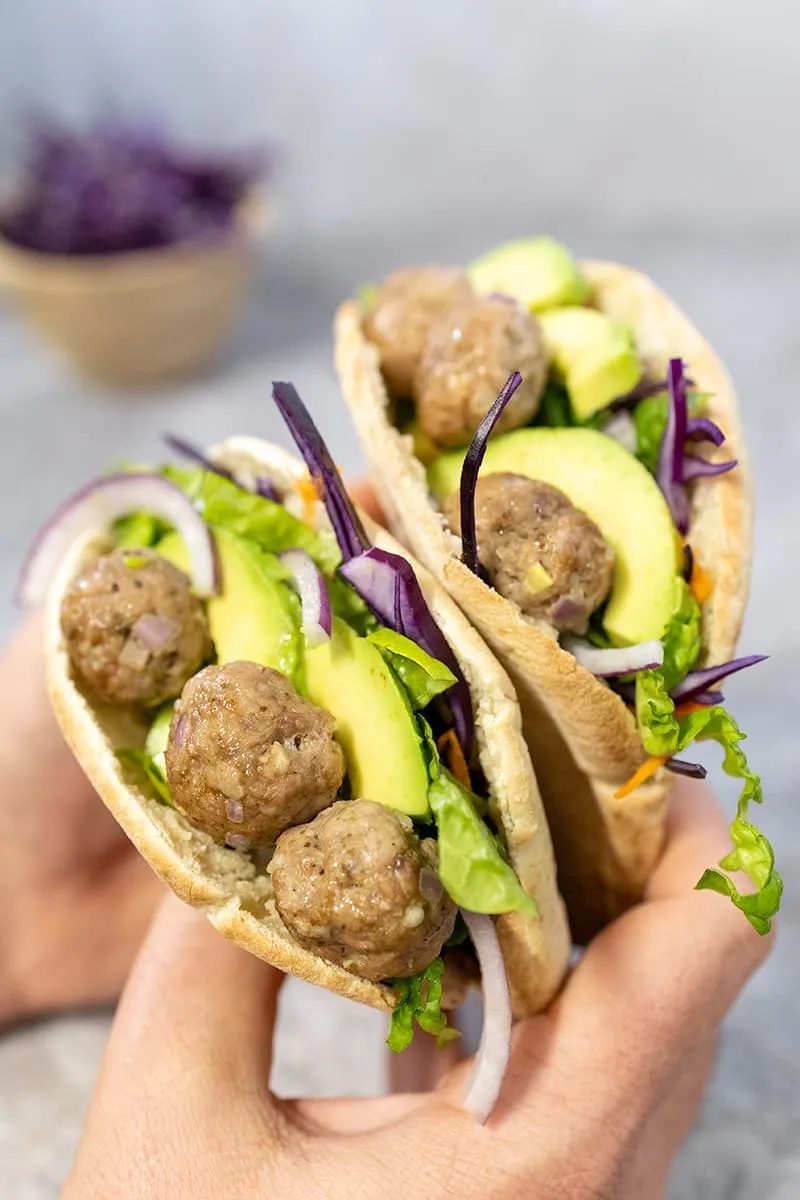 Pita's met lamsgehaktballetjes