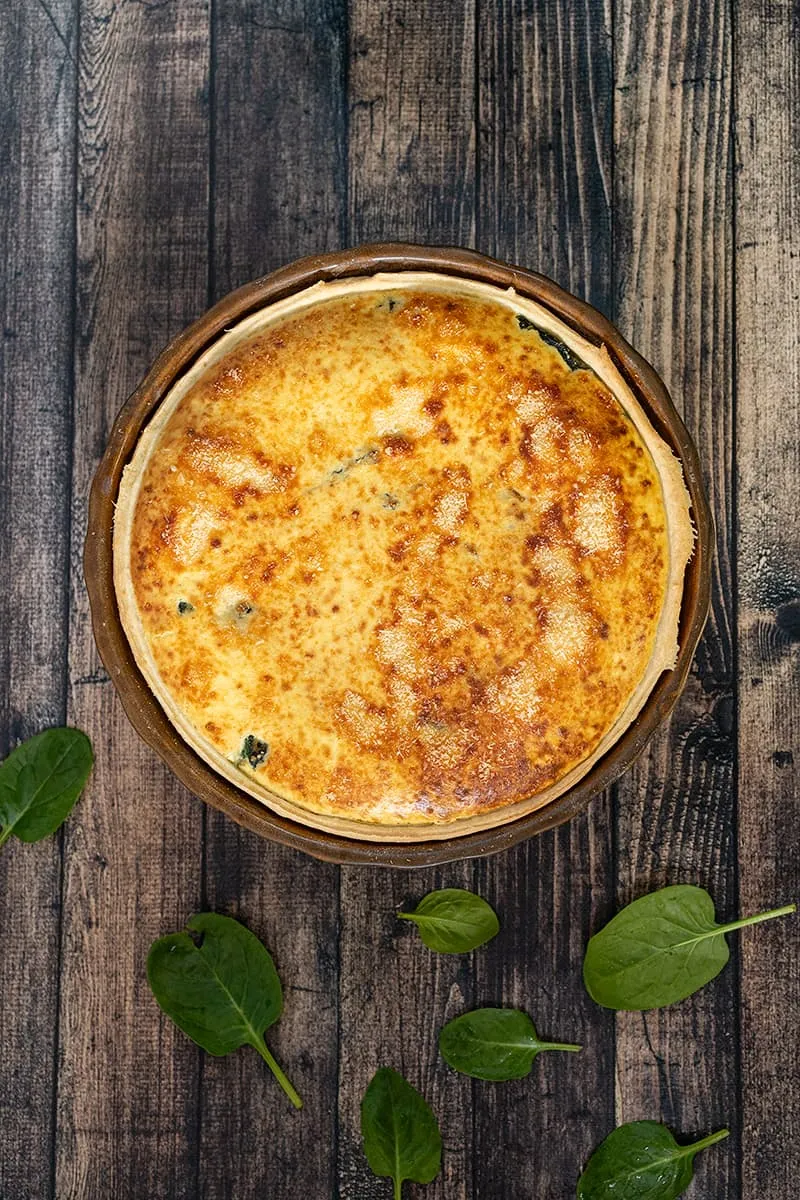 Vegetarische spinaziequiche