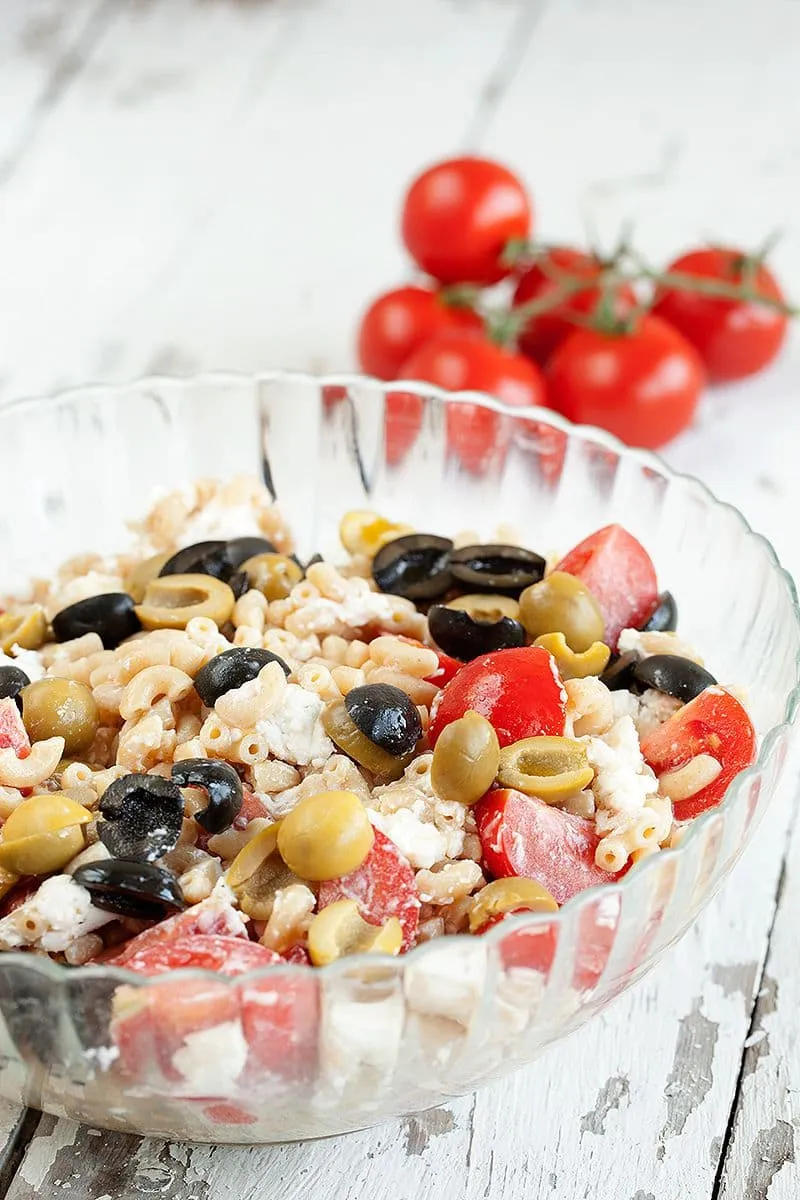 Vegetarische koude macaronisalade