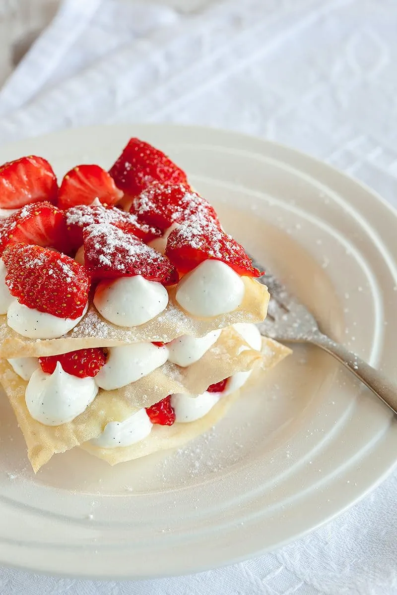 Millefeuille met vanille hangop