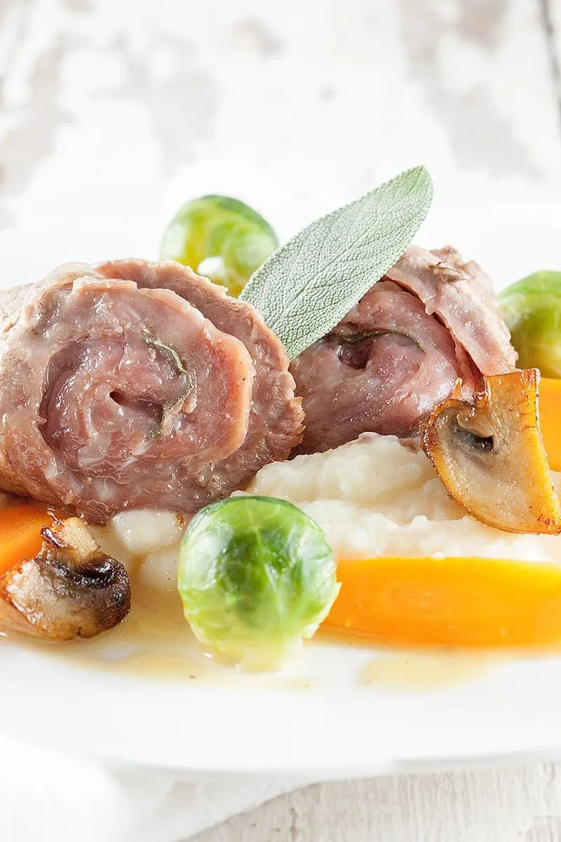 Klassieke saltimbocca met knolselderijpuree