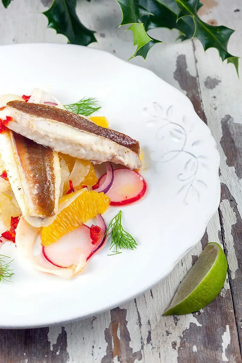 Gebakken rode poon salade