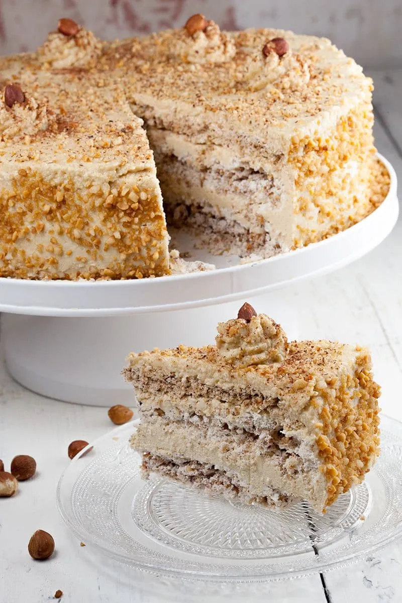 Mokka hazelnootschuimtaart