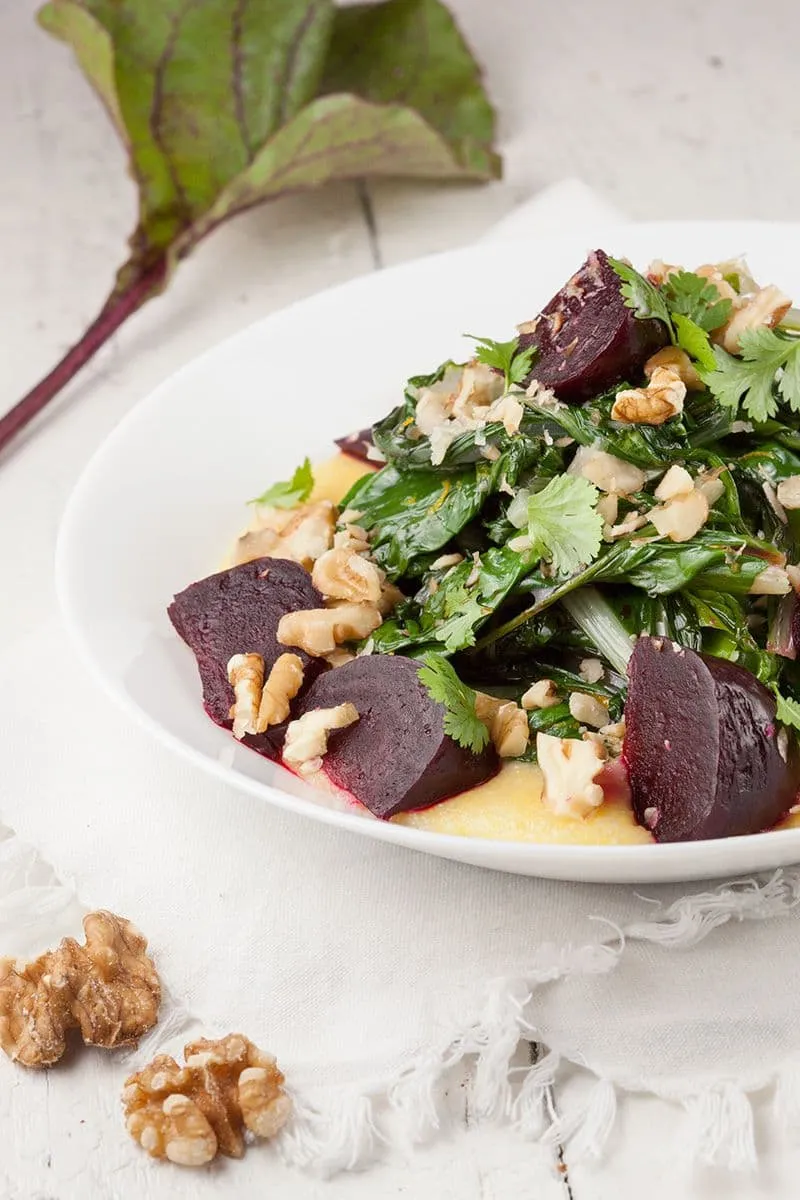 Polenta met roergebakken snijbiet