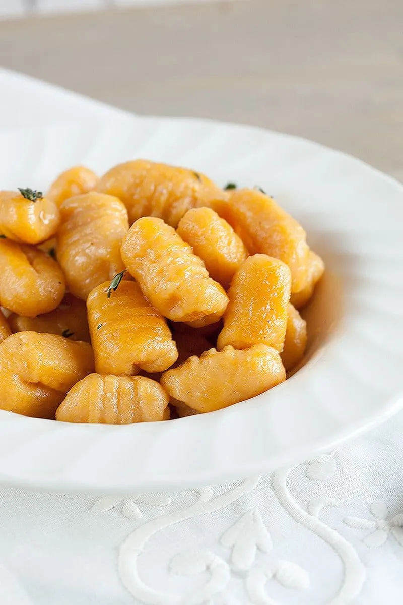 Zoete aardappel gnocchi