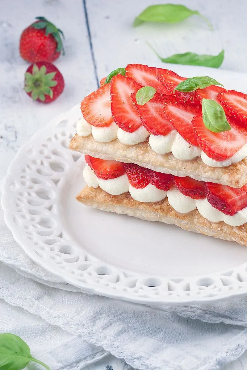 Aardbeien millefeuille