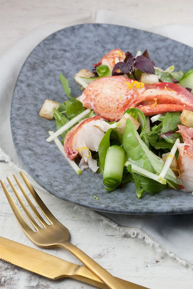 Salade met kreeft en groene appel