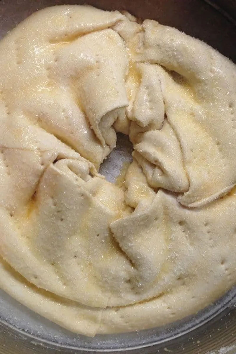 Vanille gebak met Roemeense kaas gevouwen