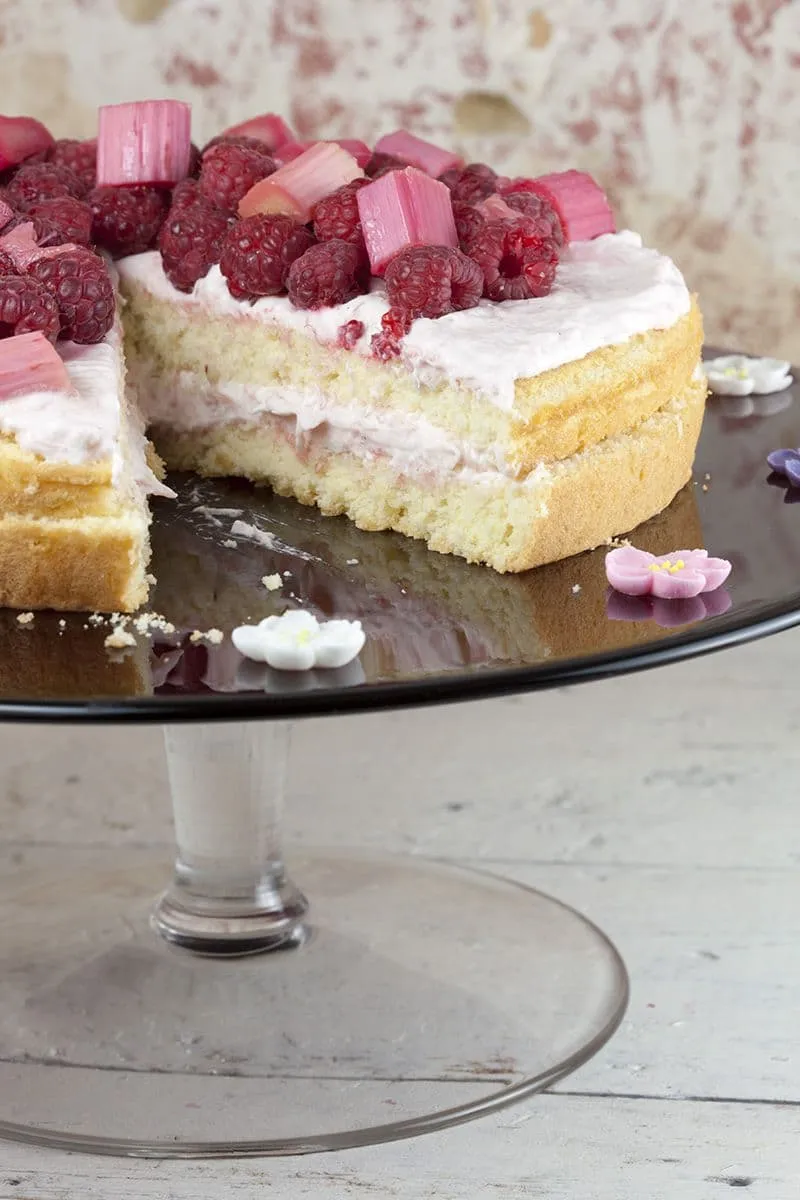 Rabarber-frambozentaart