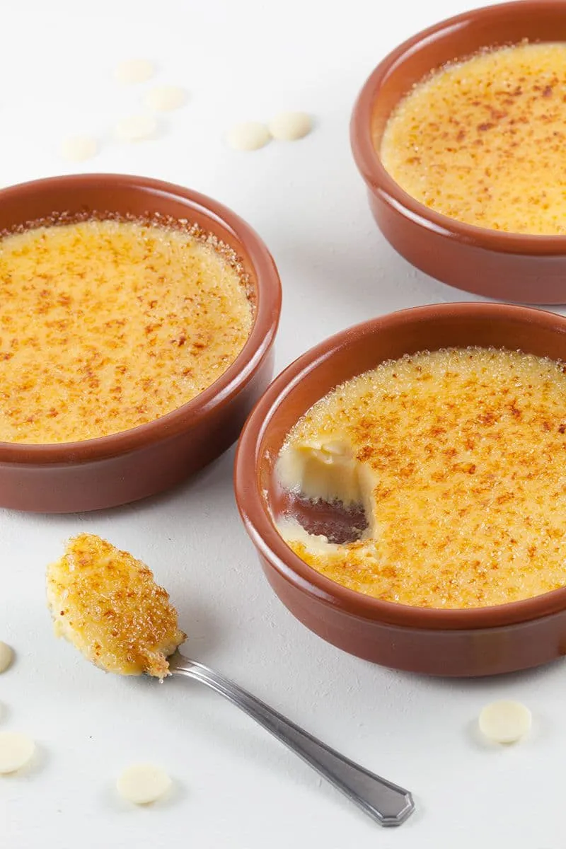 Witte chocolade crème brûlée