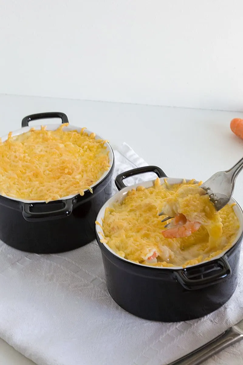 Vispannetje met zalm en koolvis