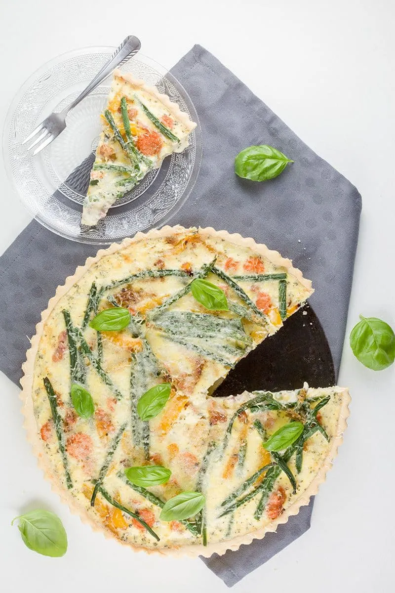 Quiche met sperziebonen en spekjes