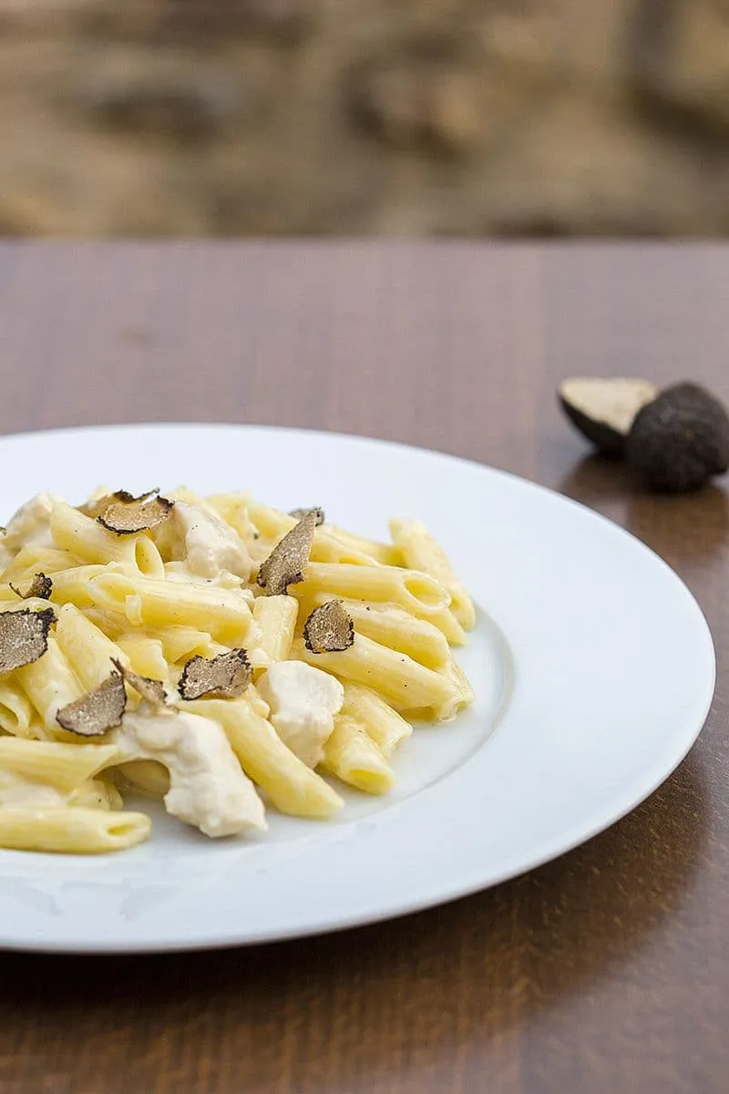 Romige kip pasta met truffel
