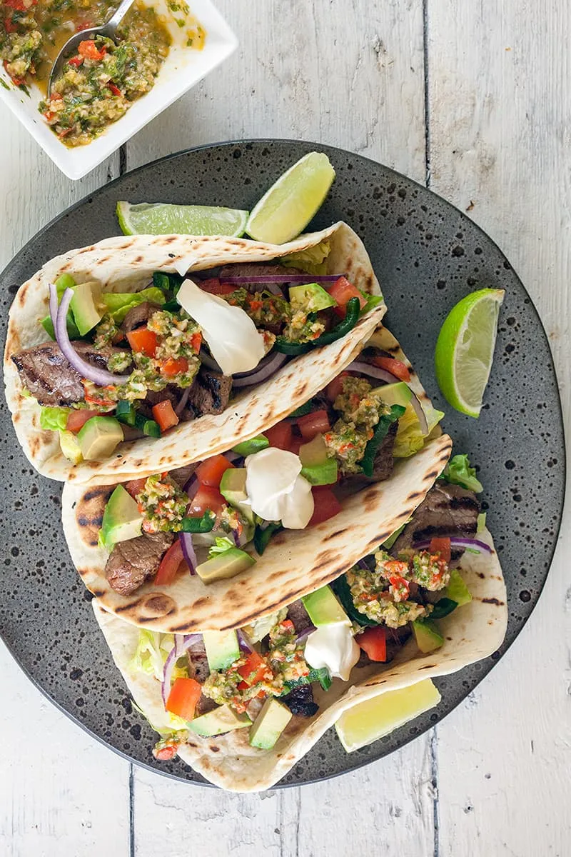 Chimichurri biefstuk taco’s