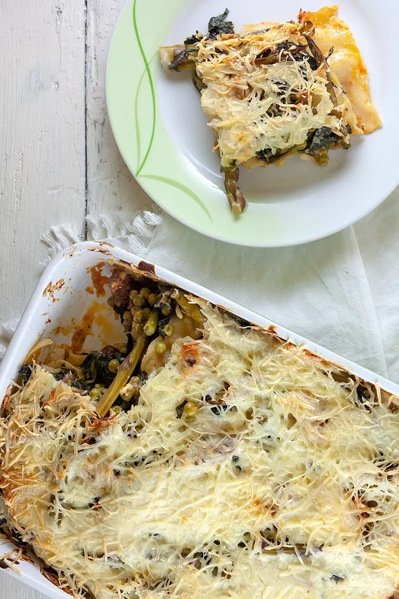 Lente lasagne met groene asperges